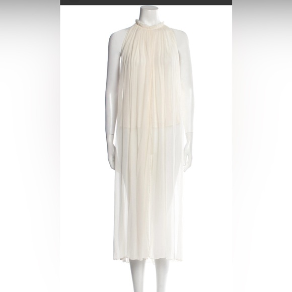 Louiza Babouryan Ivory Sleeveless Open Front Chiffon Dress Sz M Formal Wedding,All Products : American Fashion Style Bags On Sale